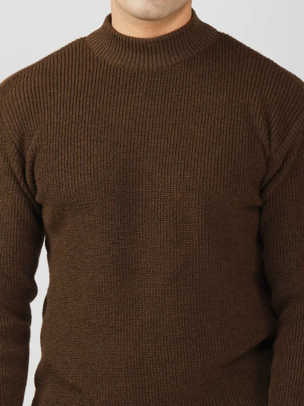 Brown_Men's_Winter_High_Neck_Sweater_Stylish_Warm_Wool_Pullover_For_Cold_Weather