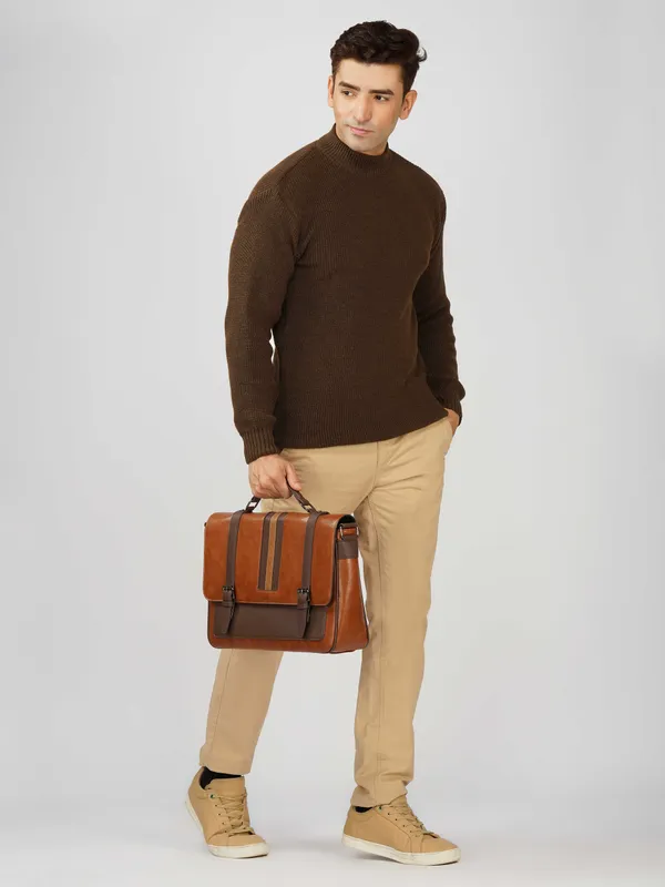 Brown_Men's_Winter_High_Neck_Sweater_Stylish_Warm_Wool_Pullover_For_Cold_Weather