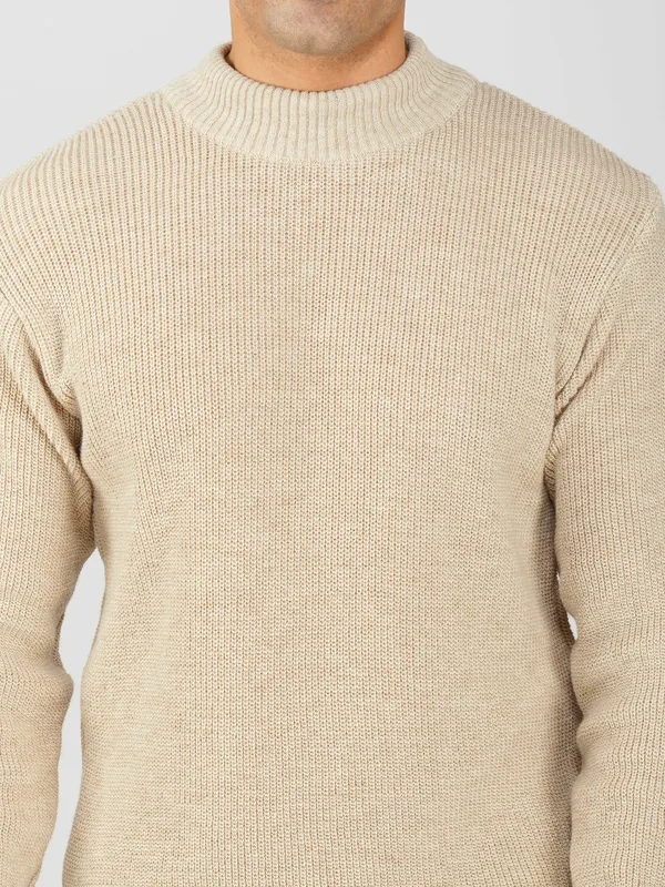 Cream_Men's_Winter_High_Neck_Sweater_Stylish_Warm_Wool_Pullover_For_Cold_Weather