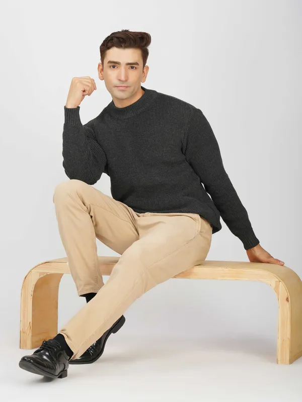 Dark-Grey_Men's_Winter_High_Neck_Sweater_Stylish_Warm_Wool_Pullover_For_Cold_Weather