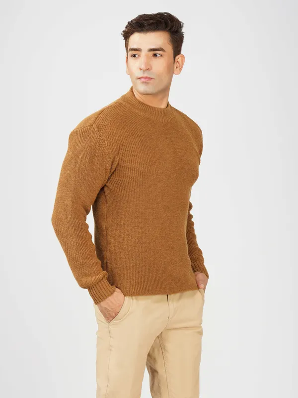Mustard_Men's_Winter_High_Neck_Sweater_Stylish_Warm_Wool_Pullover_For_Cold_Weather