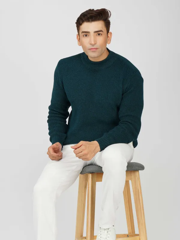 Peacock_Men's_Winter_High_Neck_Sweater_Stylish_Warm_Wool_Pullover_For_Cold_Weather