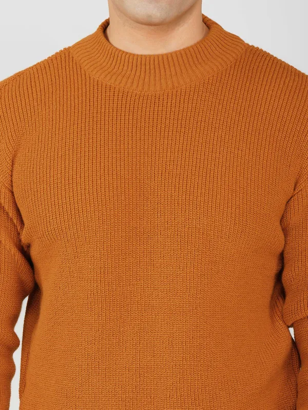 Rust_Men's_Winter_High_Neck_Sweater_Stylish_Warm_Wool_Pullover_For_Cold_Weather