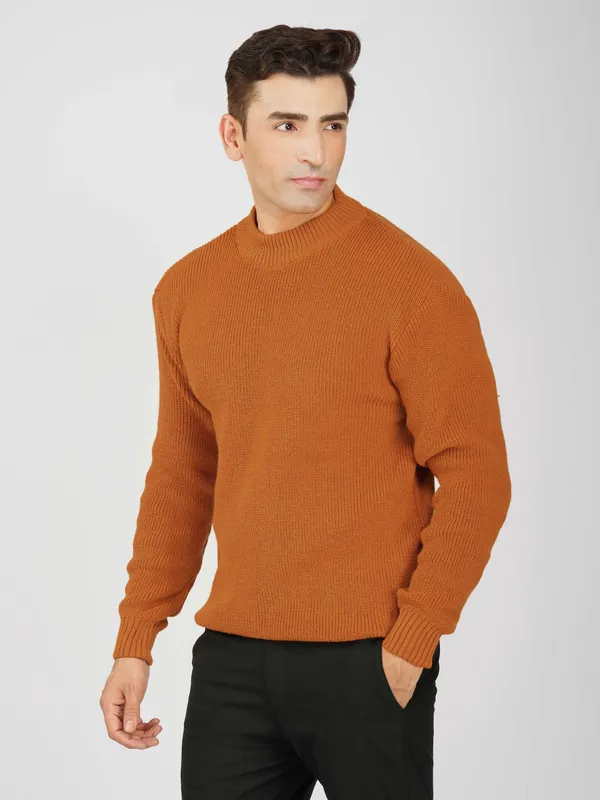 Rust_Men's_Winter_High_Neck_Sweater_Stylish_Warm_Wool_Pullover_For_Cold_Weather