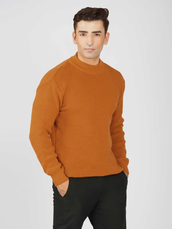 Rust_Men's_Winter_High_Neck_Sweater_Stylish_Warm_Wool_Pullover_For_Cold_Weather
