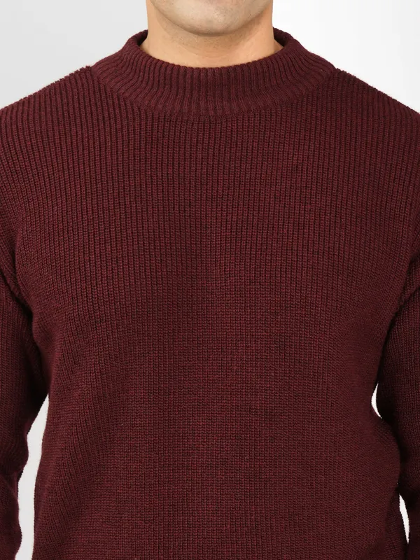 Wine_Men's_Winter_High_Neck_Sweater_Stylish_Warm_Wool_Pullover_For_Cold_Weather