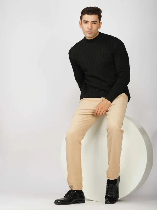 Black_Men's_High_Neck_Cable_Knit_Sweater_Premium_Knitted_Winter_Pullover_For_Men