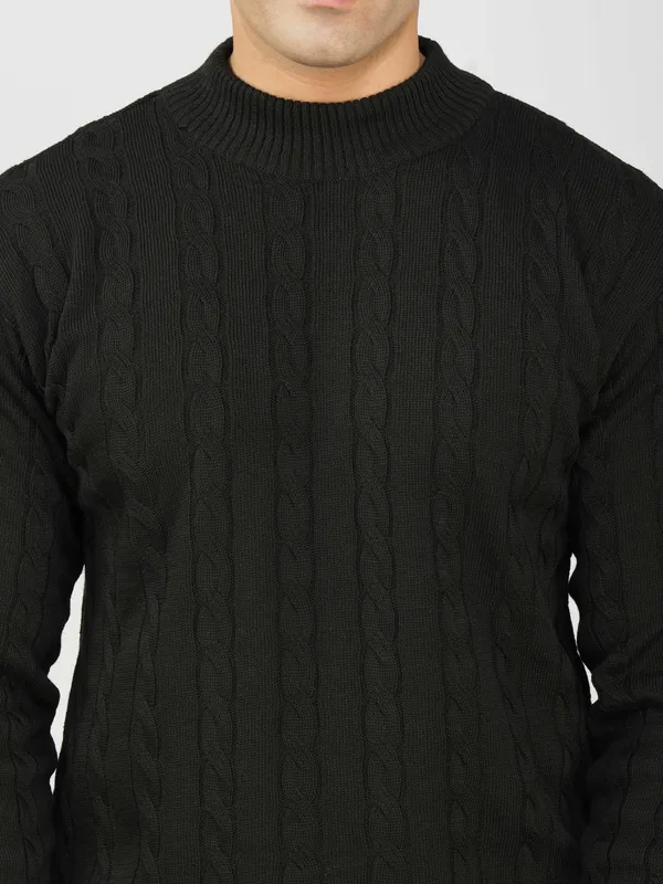 Black_Men's_High_Neck_Cable_Knit_Sweater_Premium_Knitted_Winter_Pullover_For_Men
