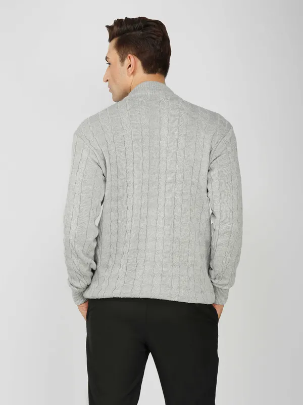 Light_Grey_Men's_High_Neck_Cable_Knit_Sweater_Premium_Knitted_Winter_Pullover_For_Men