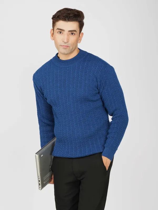 Airforce_Men's_Small_Cable_Knit_High_Neck_Sweater_Winter_Warm_Slim_Fit_Pullover