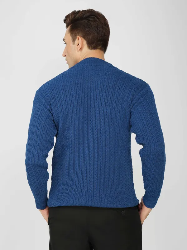 Airforce_Men's_Small_Cable_Knit_High_Neck_Sweater_Winter_Warm_Slim_Fit_Pullover