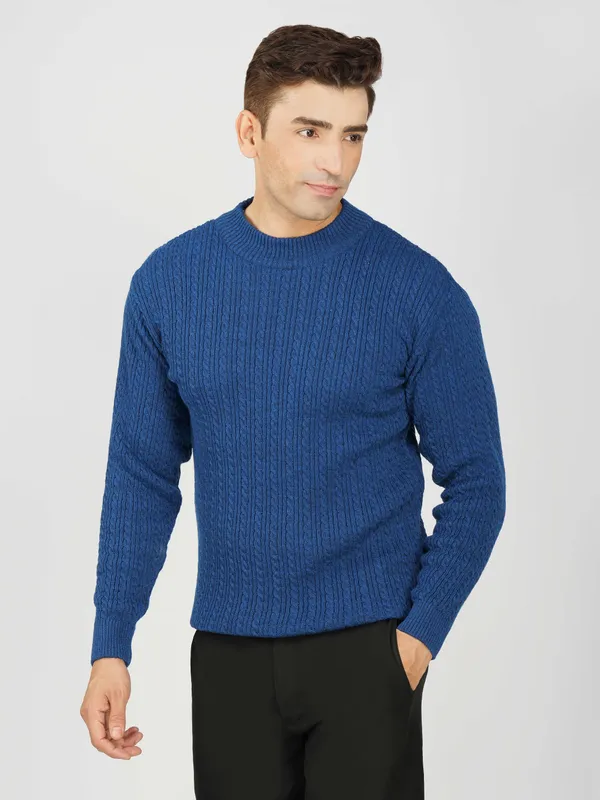Airforce_Men's_Small_Cable_Knit_High_Neck_Sweater_Winter_Warm_Slim_Fit_Pullover