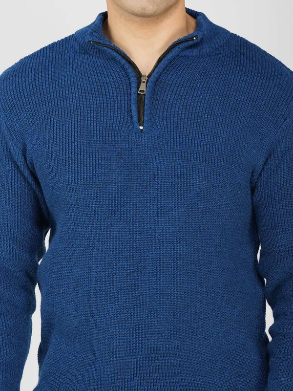 Airforce_Men's_High_Neck_Quarter_Zip_Wool_Sweater_Knitted_Winter_Pullover_For_Office_&_Casual_Wear