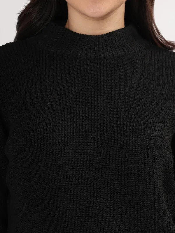 Black_Women's_Premium_Knitted_Sweater_Soft_Winter_Pullover,_Elegant_Warm_Knitwear_For_Casual_&_Office_Wear