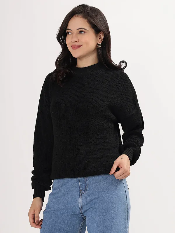 Black_Women's_Premium_Knitted_Sweater_Soft_Winter_Pullover,_Elegant_Warm_Knitwear_For_Casual_&_Office_Wear