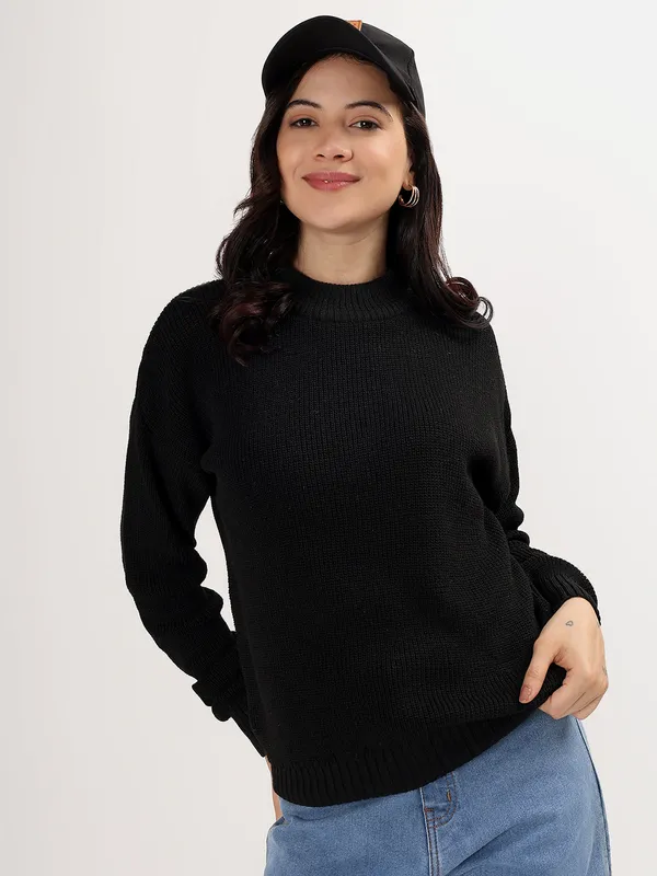 Black_Women's_Premium_Knitted_Sweater_Soft_Winter_Pullover,_Elegant_Warm_Knitwear_For_Casual_&_Office_Wear
