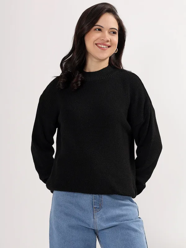 Black_Women's_Premium_Knitted_Sweater_Soft_Winter_Pullover,_Elegant_Warm_Knitwear_For_Casual_&_Office_Wear