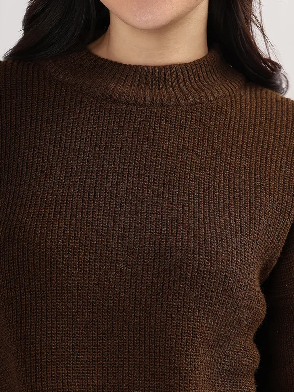 Brown_Women's_Premium_Knitted_Sweater_Soft_Winter_Pullover,_Elegant_Warm_Knitwear_For_Casual_&_Office_Wear