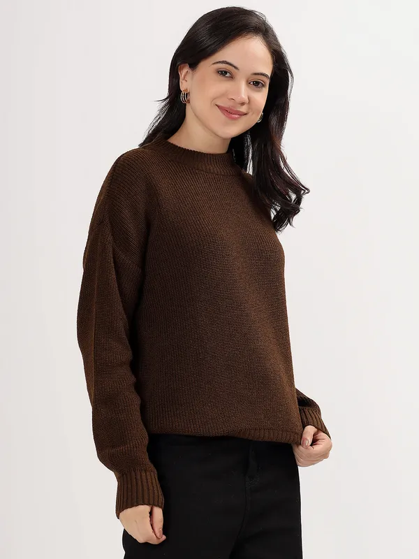 Brown_Women's_Premium_Knitted_Sweater_Soft_Winter_Pullover,_Elegant_Warm_Knitwear_For_Casual_&_Office_Wear