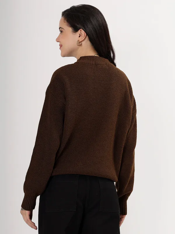 Brown_Women's_Premium_Knitted_Sweater_Soft_Winter_Pullover,_Elegant_Warm_Knitwear_For_Casual_&_Office_Wear