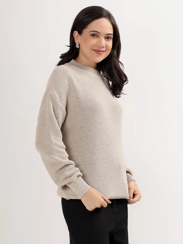 Cream_Women's_Premium_Knitted_Sweater_Soft_Winter_Pullover,_Elegant_Warm_Knitwear_For_Casual_&_Office_Wear