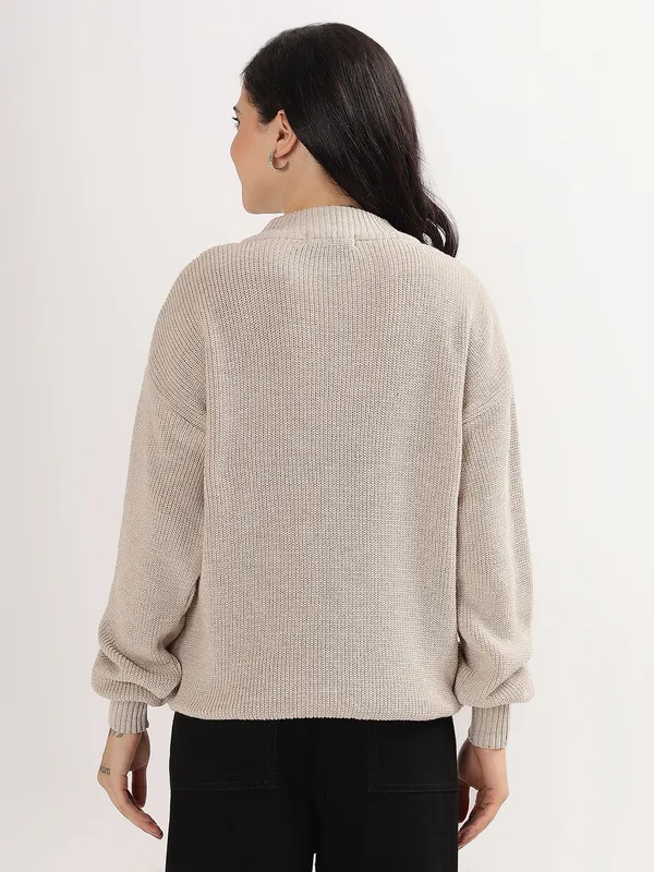 Cream_Women's_Premium_Knitted_Sweater_Soft_Winter_Pullover,_Elegant_Warm_Knitwear_For_Casual_&_Office_Wear