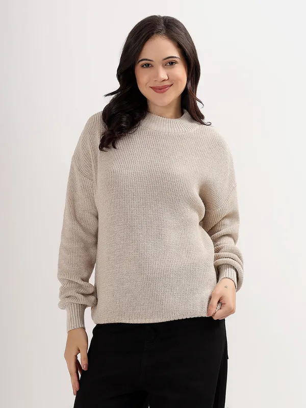 Cream_Women's_Premium_Knitted_Sweater_Soft_Winter_Pullover,_Elegant_Warm_Knitwear_For_Casual_&_Office_Wear