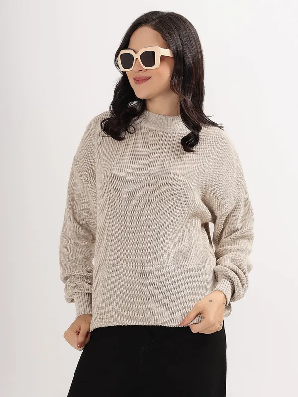 Cream_Women's_Premium_Knitted_Sweater_Soft_Winter_Pullover,_Elegant_Warm_Knitwear_For_Casual_&_Office_Wear