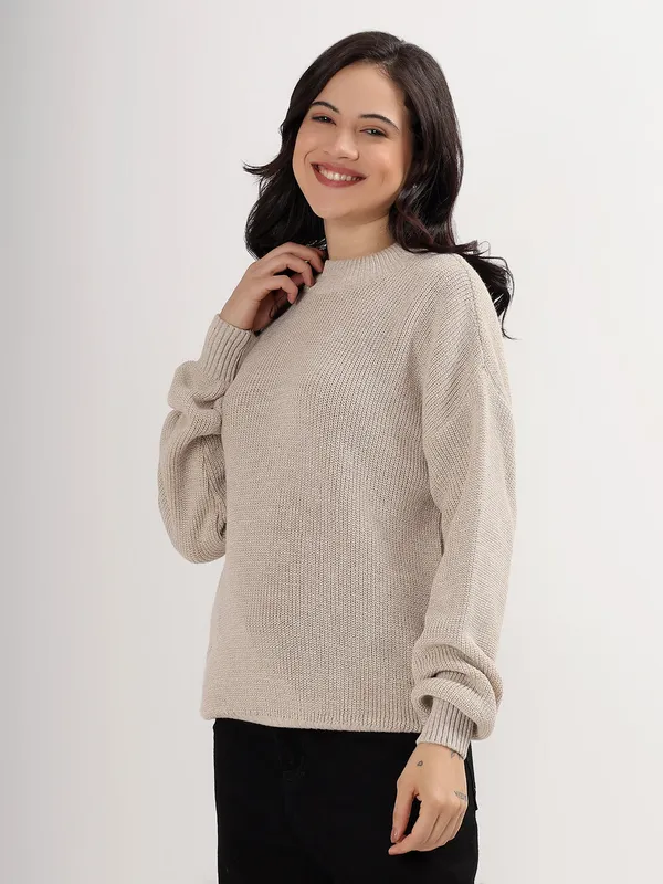 Cream_Women's_Premium_Knitted_Sweater_Soft_Winter_Pullover,_Elegant_Warm_Knitwear_For_Casual_&_Office_Wear