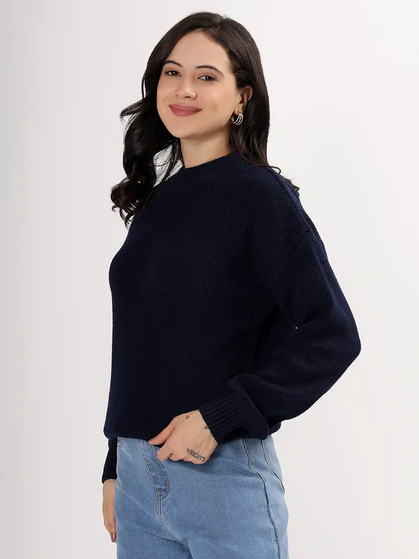 Navy_Women's_Premium_Knitted_Sweater_Soft_Winter_Pullover,_Elegant_Warm_Knitwear_For_Casual_&_Office_Wear