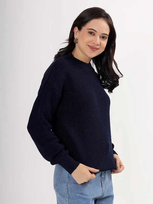 Navy_Women's_Premium_Knitted_Sweater_Soft_Winter_Pullover,_Elegant_Warm_Knitwear_For_Casual_&_Office_Wear
