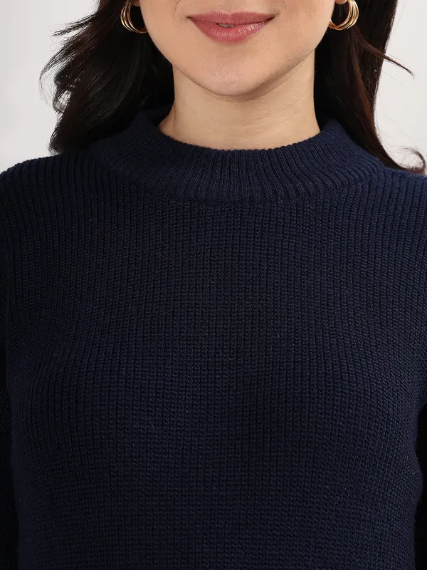 Navy_Women's_Premium_Knitted_Sweater_Soft_Winter_Pullover,_Elegant_Warm_Knitwear_For_Casual_&_Office_Wear