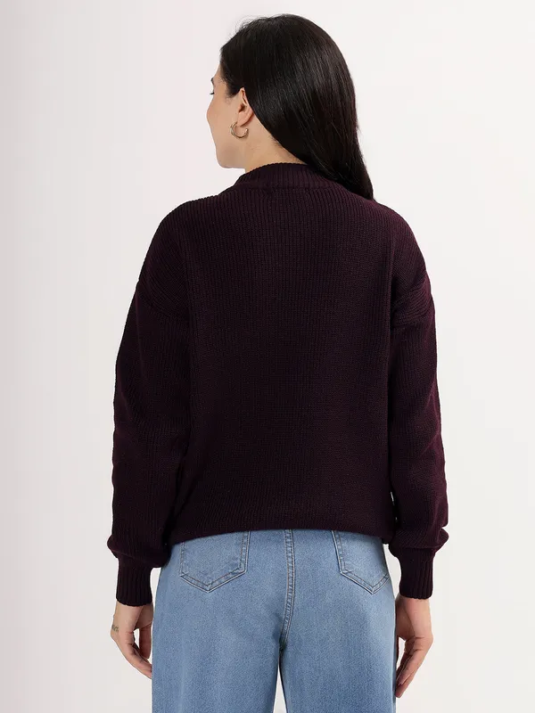 Purple_Women's_Premium_Knitted_Sweater_Soft_Winter_Pullover,_Elegant_Warm_Knitwear_For_Casual_&_Office_Wear