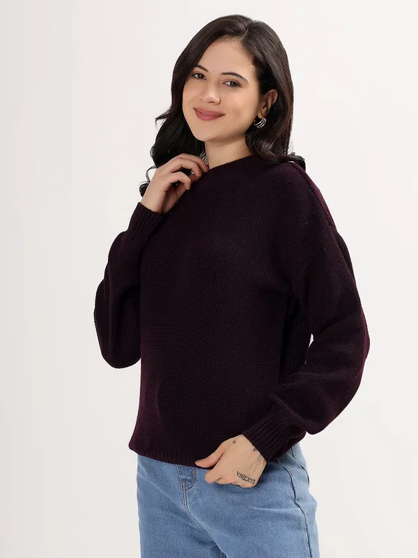 Purple_Women's_Premium_Knitted_Sweater_Soft_Winter_Pullover,_Elegant_Warm_Knitwear_For_Casual_&_Office_Wear
