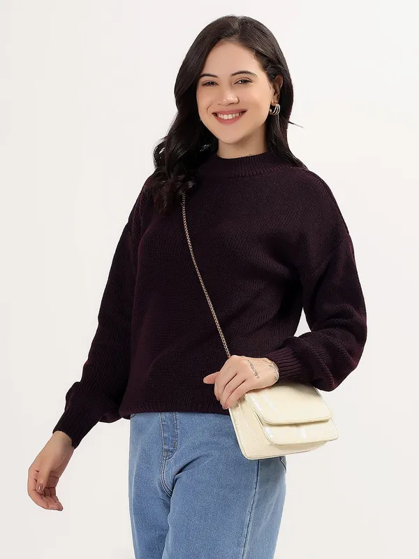 Purple_Women's_Premium_Knitted_Sweater_Soft_Winter_Pullover,_Elegant_Warm_Knitwear_For_Casual_&_Office_Wear