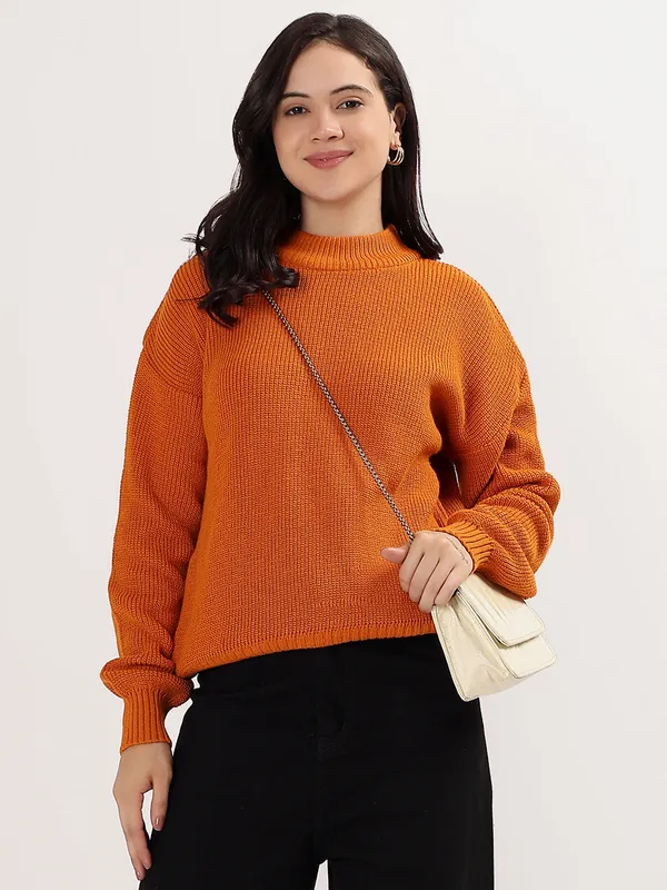 Rust_Women's_Premium_Knitted_Sweater_Soft_Winter_Pullover,_Elegant_Warm_Knitwear_For_Casual_&_Office_Wear