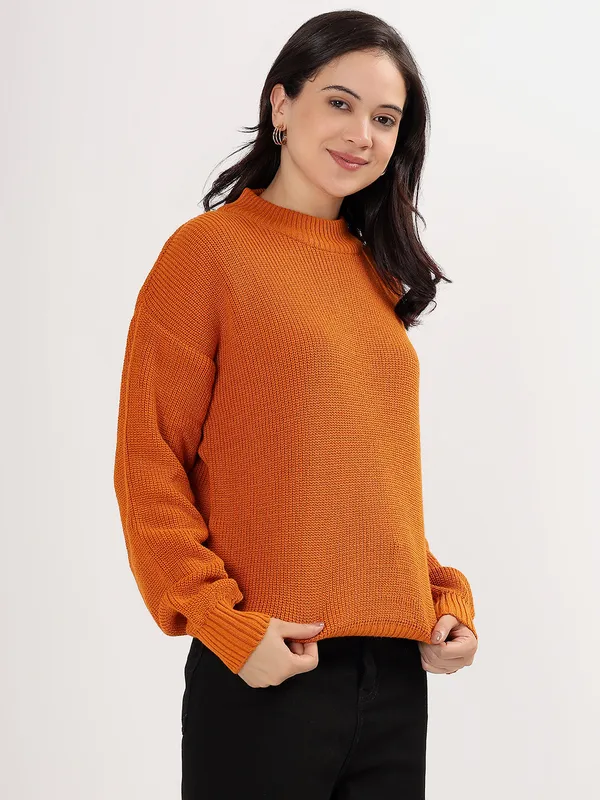 Rust_Women's_Premium_Knitted_Sweater_Soft_Winter_Pullover,_Elegant_Warm_Knitwear_For_Casual_&_Office_Wear