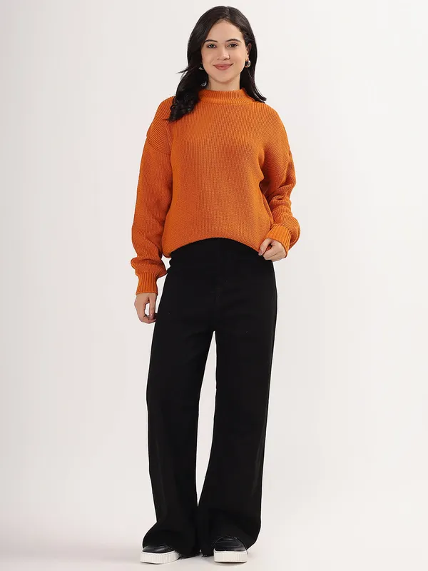 Rust_Women's_Premium_Knitted_Sweater_Soft_Winter_Pullover,_Elegant_Warm_Knitwear_For_Casual_&_Office_Wear