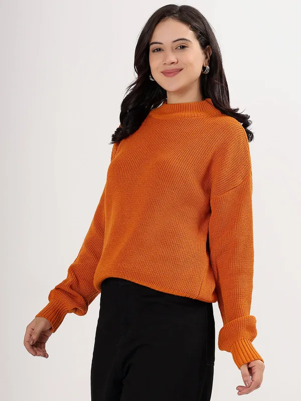 Rust_Women's_Premium_Knitted_Sweater_Soft_Winter_Pullover,_Elegant_Warm_Knitwear_For_Casual_&_Office_Wear