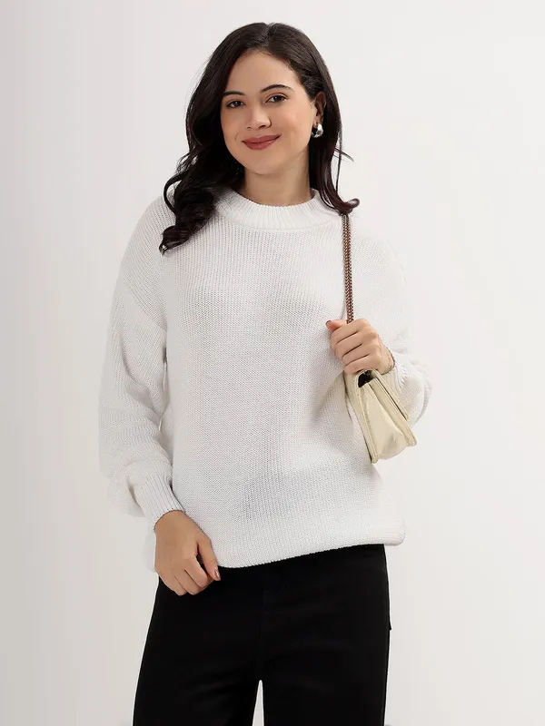 White_Women's_Premium_Knitted_Sweater_Soft_Winter_Pullover,_Elegant_Warm_Knitwear_For_Casual_&_Office_Wear