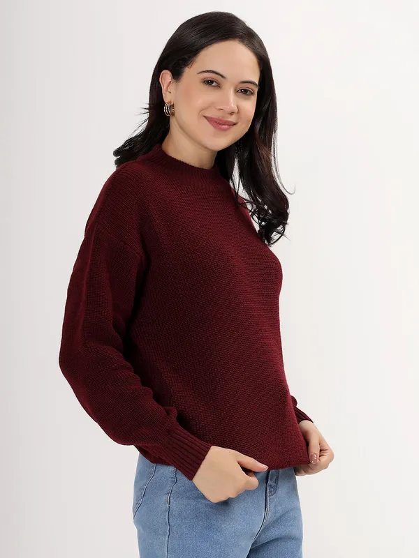 Wine_Women's_Premium_Knitted_Sweater_Soft_Winter_Pullover,_Elegant_Warm_Knitwear_For_Casual_&_Office_Wear
