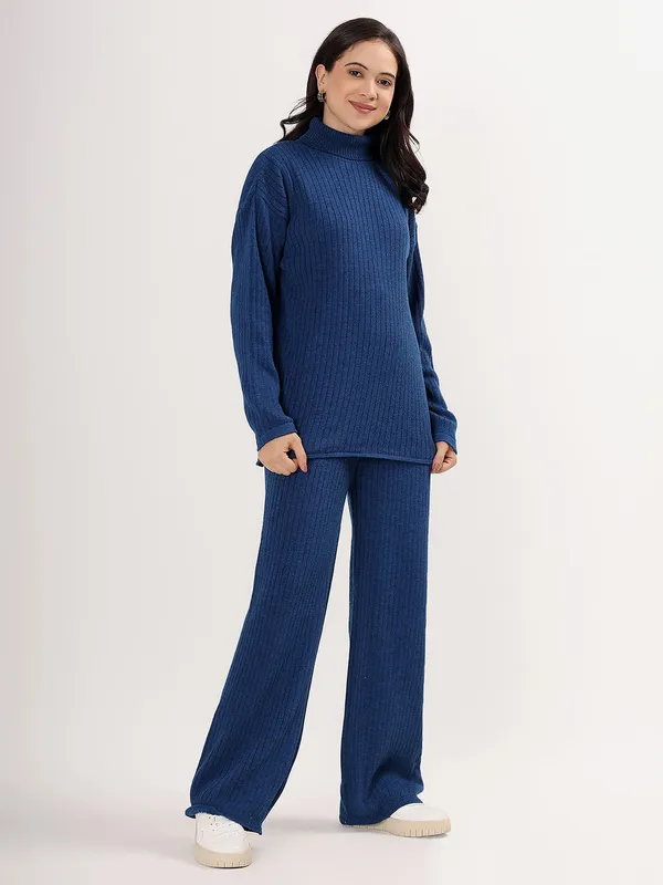 Airforce_Women_Woollen_Co-Ord_Set_High_Neck_Ribbed_Knit_Sweater_&_Wide_Leg_Pants_Winter_Warm_Knitwear