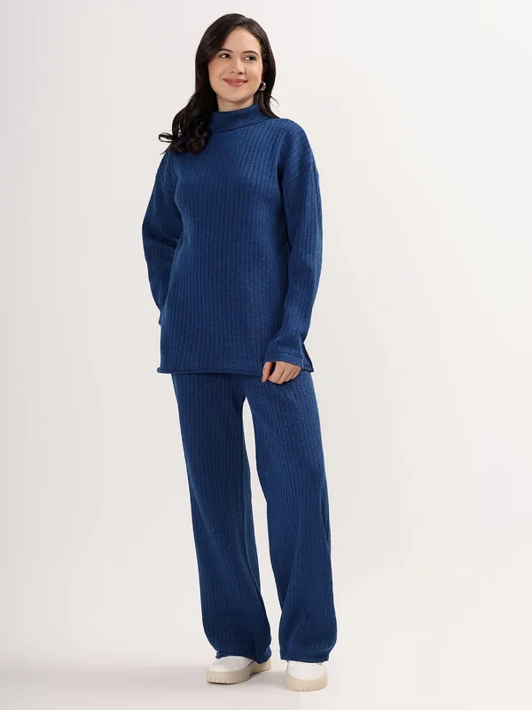 Airforce_Women_Woollen_Co-Ord_Set_High_Neck_Ribbed_Knit_Sweater_&_Wide_Leg_Pants_Winter_Warm_Knitwear