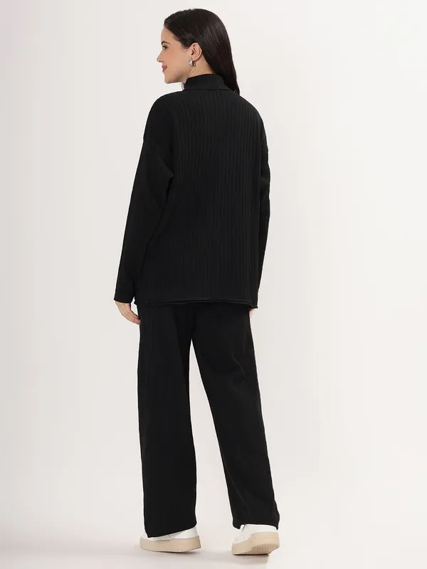 Black_Women_Woollen_Co-Ord_Set_High_Neck_Ribbed_Knit_Sweater_&_Wide_Leg_Pants_Winter_Warm_Knitwear