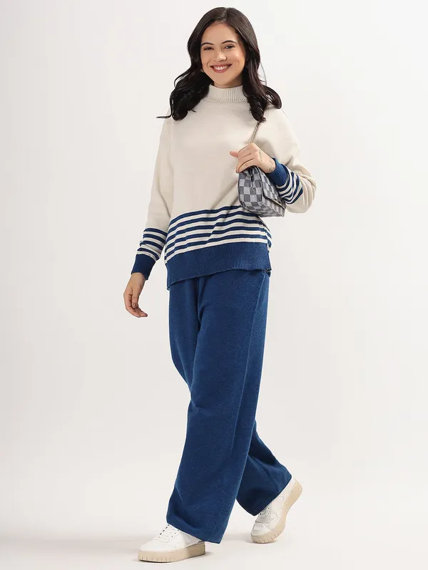 Airforce_Women_Winter_Woollen_Co-Ord_Set_Wool_Blend_High_Neck_Top_&_Wide_Leg_Pants_Warm_Knitwear_Tracksuit