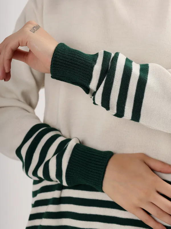 White_Women_Winter_Woolen_Co-Ord_Set_Wool_Blend_High_Neck_Top_&_Wide_Leg_Pants_Warm_Knitwear_Tracksuit