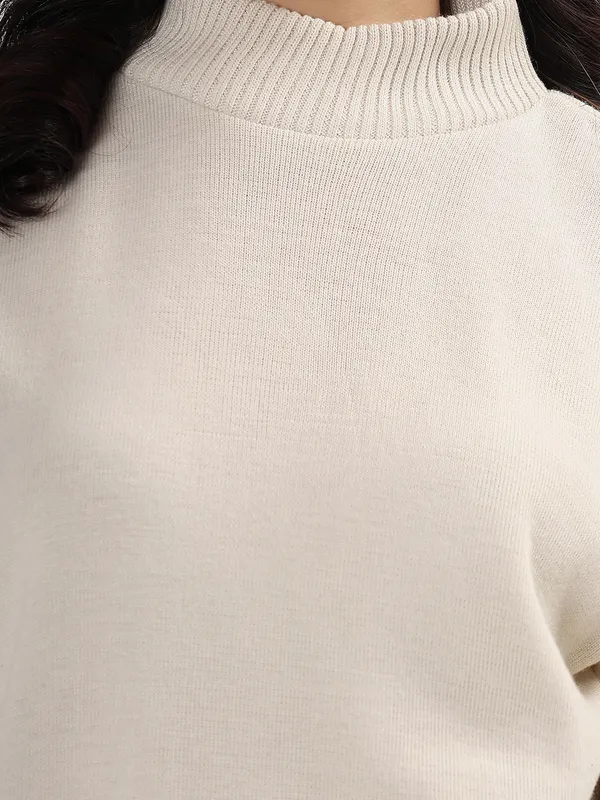 White_Women_Winter_Woolen_Co-Ord_Set_Wool_Blend_High_Neck_Top_&_Wide_Leg_Pants_Warm_Knitwear_Tracksuit