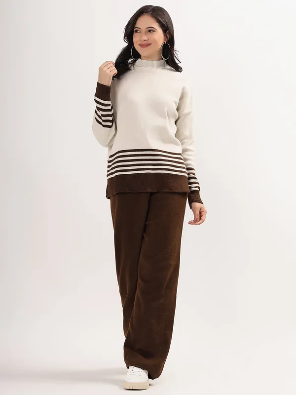 Brown_Women_Winter_Woollen_Co-Ord_Set_Wool_Blend_High_Neck_Top_&_Wide_Leg_Pants_Warm_Knitwear_Tracksuit