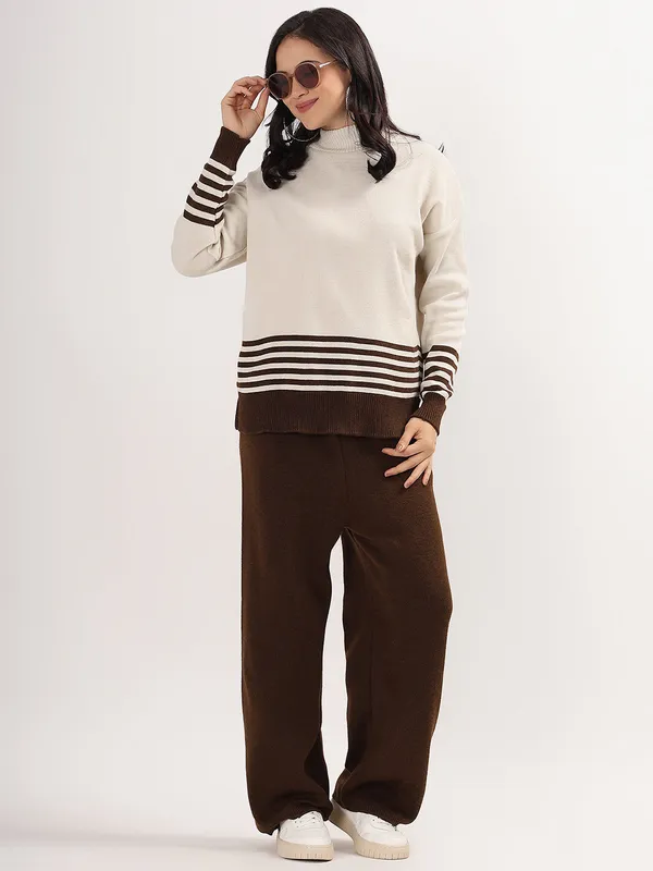 Brown_Women_Winter_Woollen_Co-Ord_Set_Wool_Blend_High_Neck_Top_&_Wide_Leg_Pants_Warm_Knitwear_Tracksuit