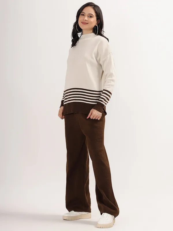 Brown_Women_Winter_Woollen_Co-Ord_Set_Wool_Blend_High_Neck_Top_&_Wide_Leg_Pants_Warm_Knitwear_Tracksuit